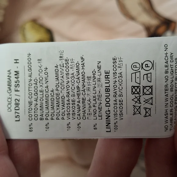 DOLCE & GABBANA girls 7/8 Kitchen Dress With Blue Gem Buttons - Picture 10 of 11